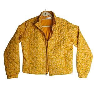 Sonoma Good For Life SzSm Mustard Yellow Floral Vintage Quilted jackets. Unique
